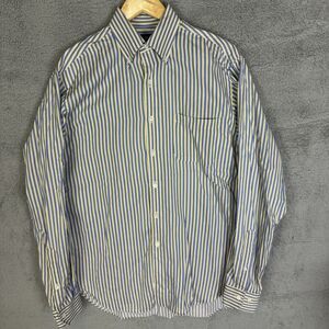 Brooks Brothers Shirt Mens M/L Blue Yellow Striped Long Sleeve‎ Button Down